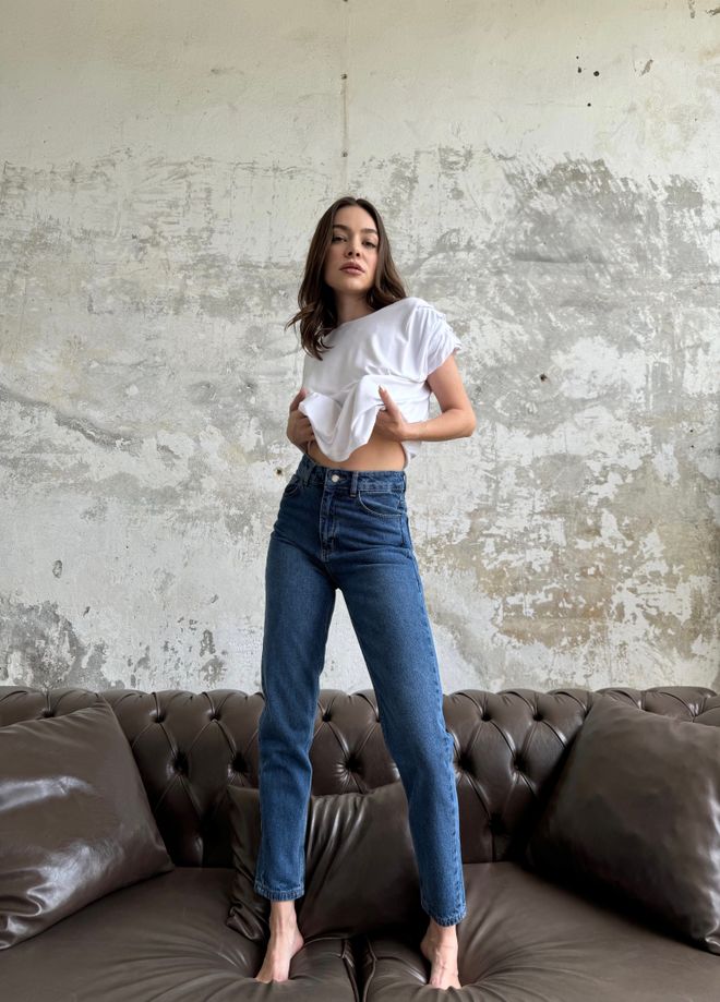 Cream Rouge Τζιν Mom Jeans Μπλε Χονδρικό εμπόριο ενδυμάτων Casual
