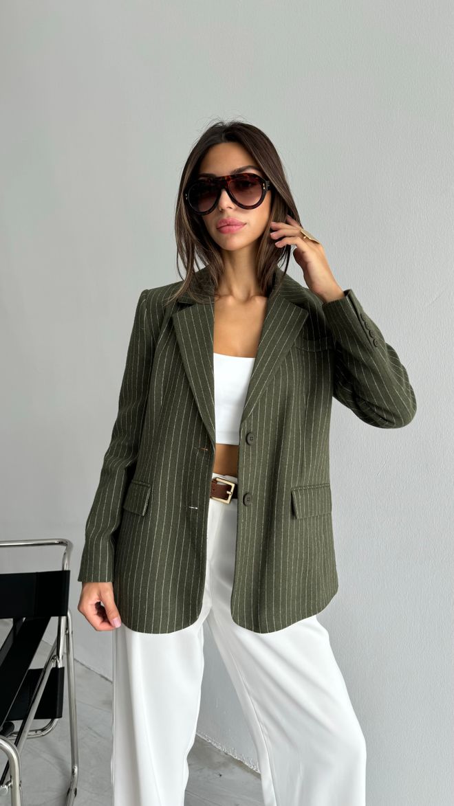 Cream Rouge Single Breasted Double Breasted Jacket Khaki Wholesale Clothing Polyester