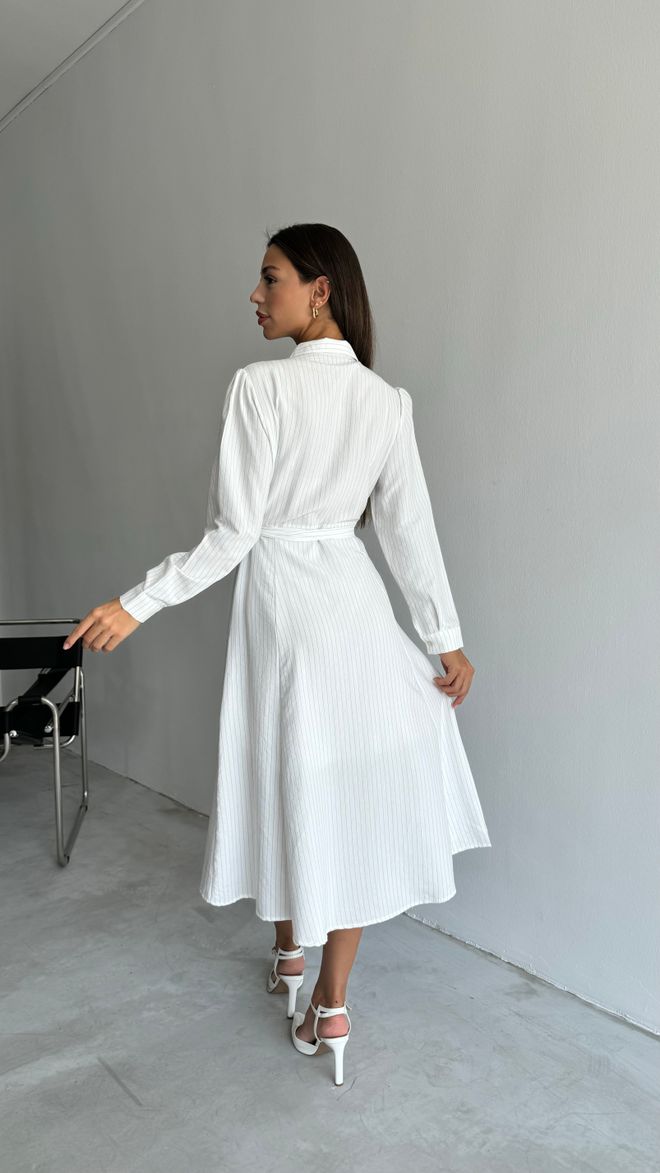 Cream Rouge Платье Рубашка Миди Белый Оптовая продажа одежды Падают осенью