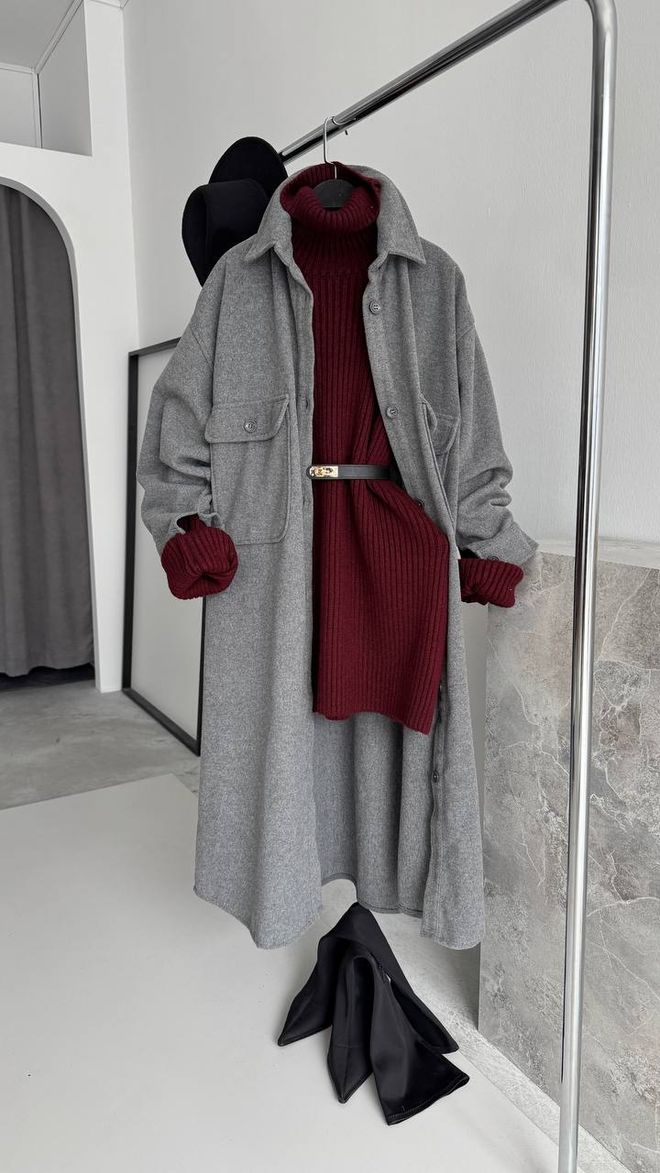 Cream Rouge Long Stamp Gray Wholesale Clothing Casual