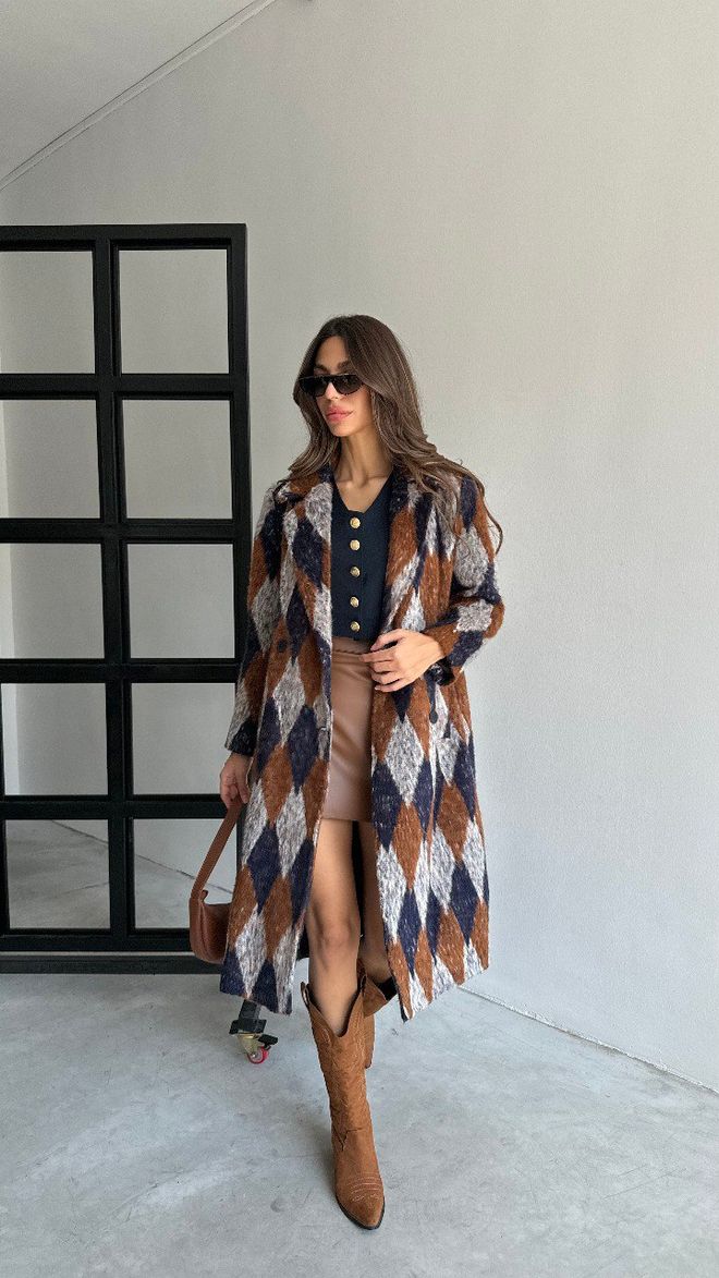 Cream Rouge Kasha Oversize Paltas – Tamsiai Mėlynas Didmeninė prekyba drabužiais Kokteilinė
