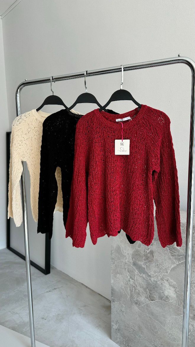 Cream Rouge Πουλόβερ Crew Neck Μαύρο Χονδρικό εμπόριο ενδυμάτων Casual