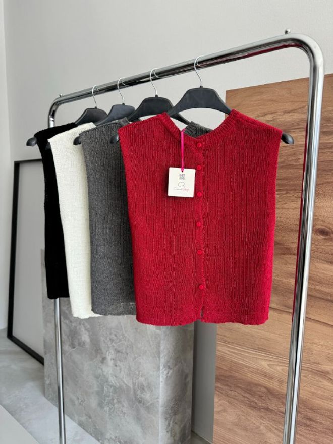 Cream Rouge Bady De Punto Con Botones En La Espalda Gris Melange Ropa al por mayor Casual