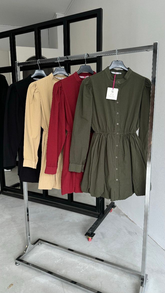 Ilia Vestido Camisero Verde Ropa al por mayor Casual