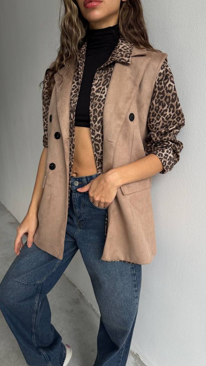 Cream Rouge Γιλέκο Suede Χονδρικό εμπόριο ενδυμάτων Casual