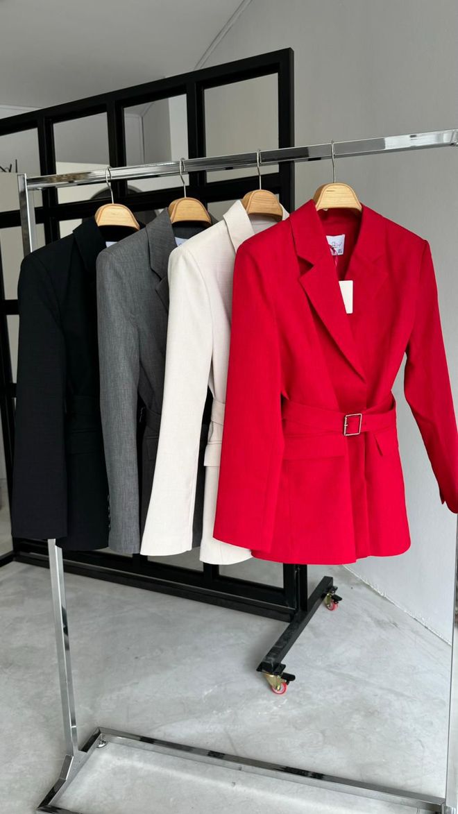 Cream Rouge Casaco Duplo Breasted Vermelho Roupas por atacado Formal