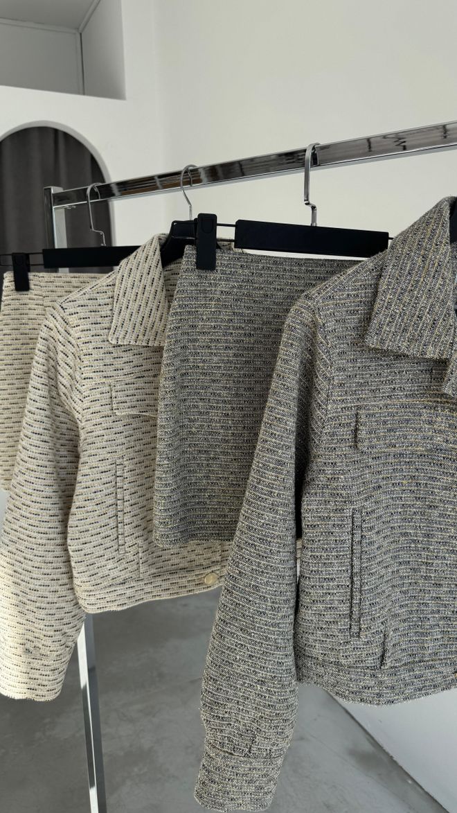 Cream Rouge Комплект Куртки Бомбера Серый Оптовая продажа одежды Полиэстер