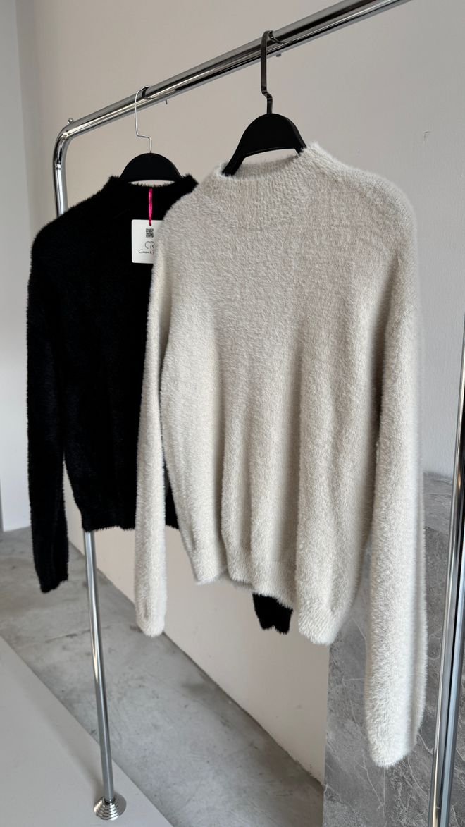 Cream Rouge Свитер С Вырезом Черный Оптовая продажа одежды Повседневный