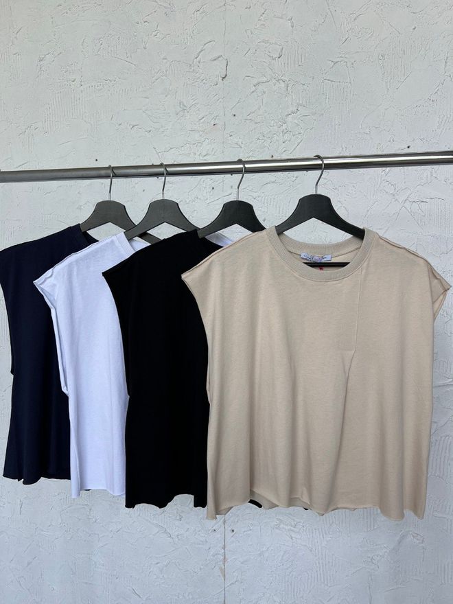 Cream Rouge Tshirt Pat Detailed Wholesale Clothing Casual