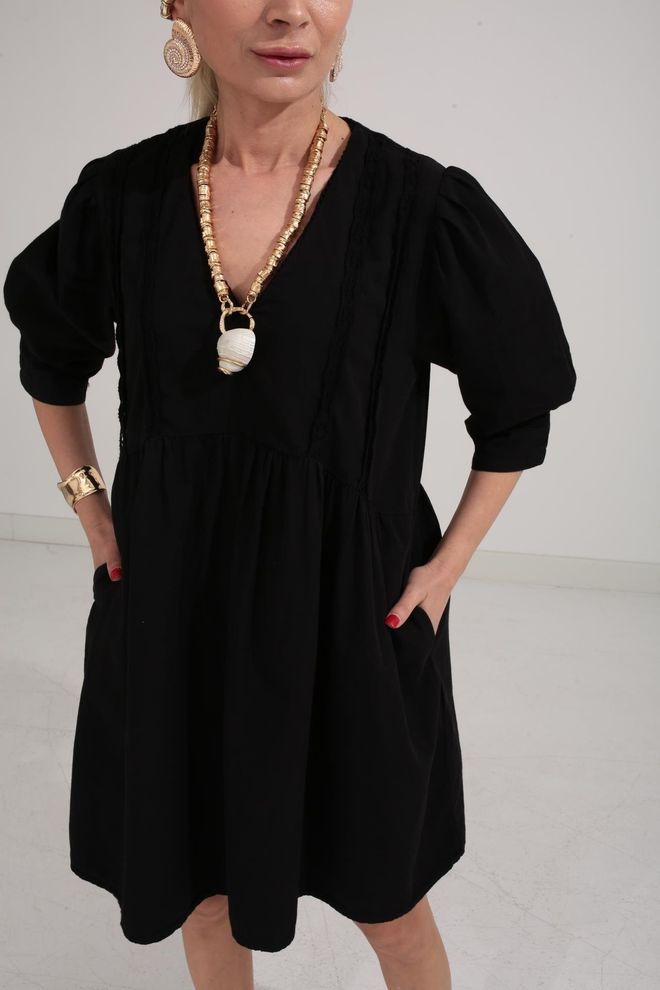 Cream Rouge Vestido Con Cuello Pequeño Y Encaje Ropa al por mayor Casual