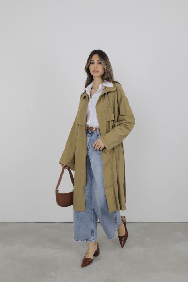 Cream Rouge Raincoat With Windbreaker Wholesale Clothing 4