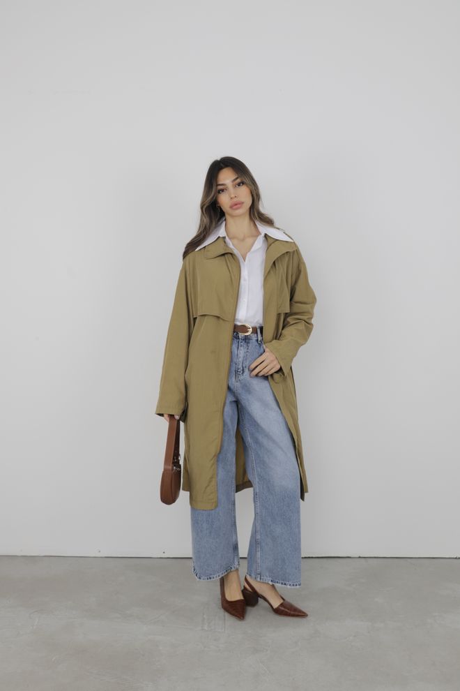 Cream Rouge Raincoat With Windbreaker Wholesale Clothing 5