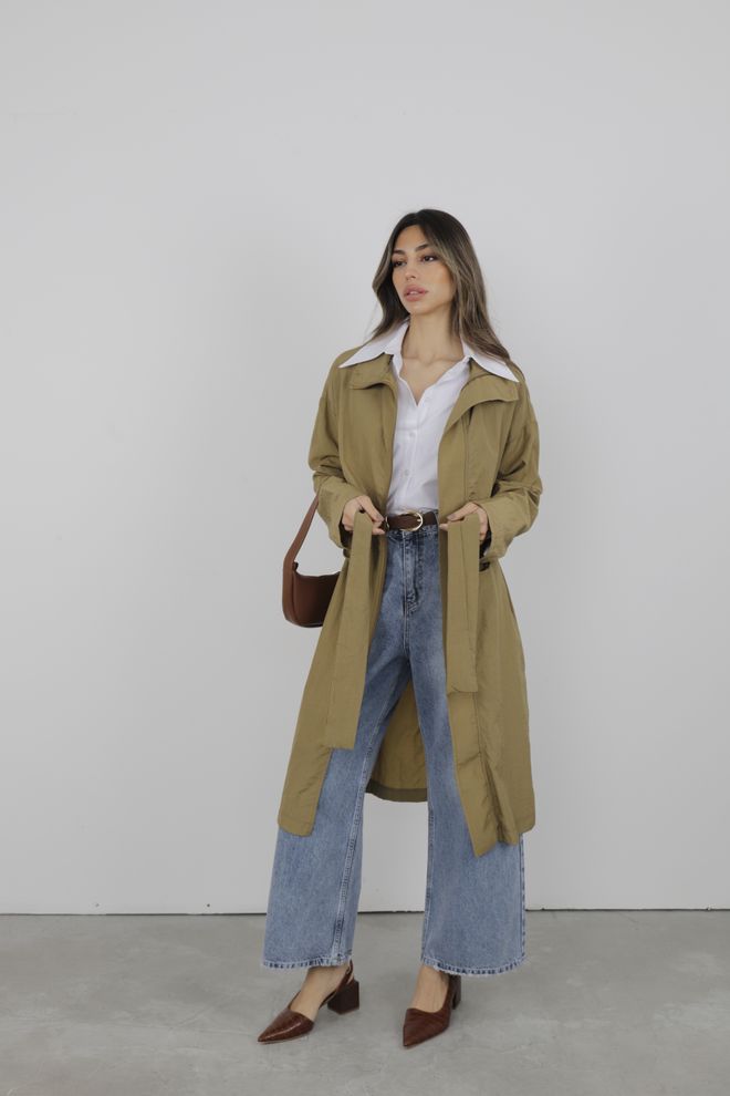 Cream Rouge Raincoat With Windbreaker Wholesale Clothing 6