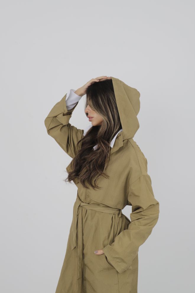 Cream Rouge Raincoat With Windbreaker Wholesale Clothing 16