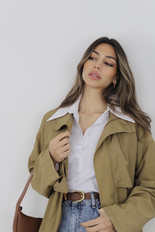 Cream Rouge Raincoat With Windbreaker Wholesale Clothing 11