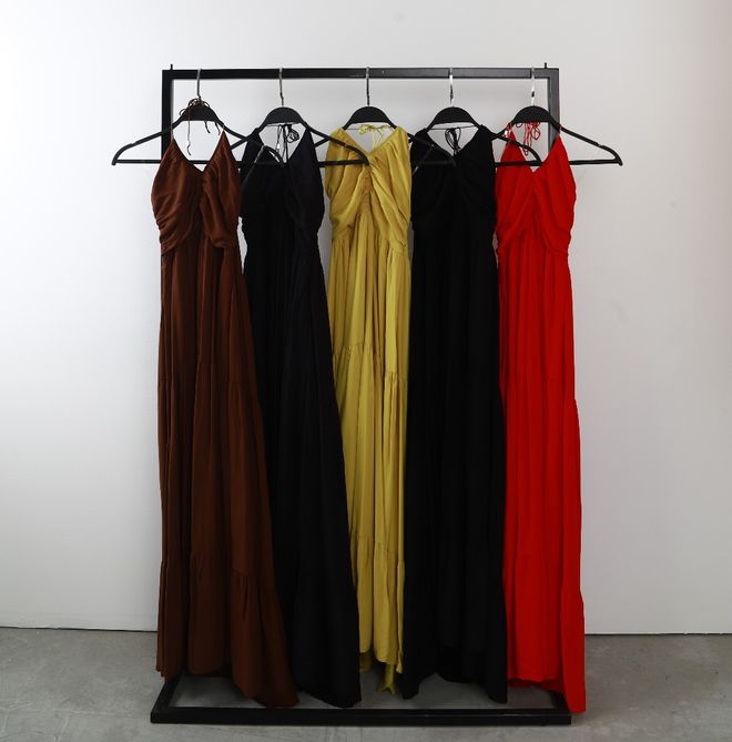 Cream Rouge Vestido Con Detalle De Volantes Salaş Ropa al por mayor Elegante