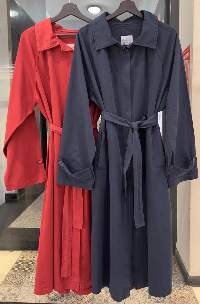 Cream Rouge Capa De Gran Tamaño Con Forma De Trinchera Ropa al por mayor Formal
