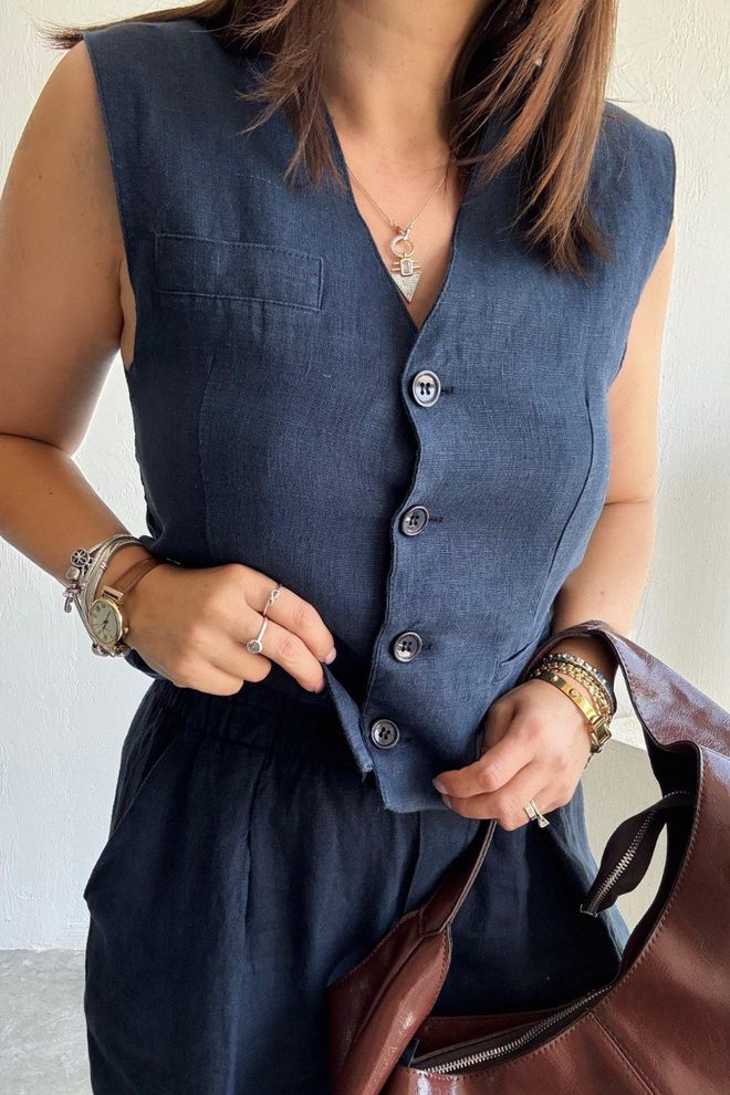 Cream Rouge Костюм За Жилетка Salaş Тъмно Дрехи на едро Рожден ден