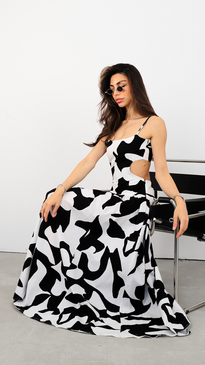 Cream Rouge Dress Back Detailed Wholesale Clothing Casual