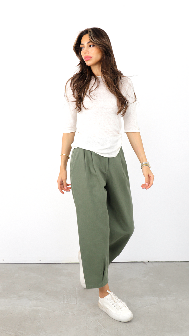 Cream Rouge Pantaloni Crispy Con Gamba Khaki Abbigliamento all'ingrosso Casuale