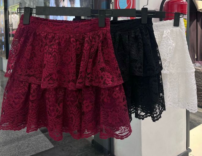 Cream Rouge جيبة أرجواني داكن بطبقات ميني خصر عالي ملابس بالجملة غير رسمي