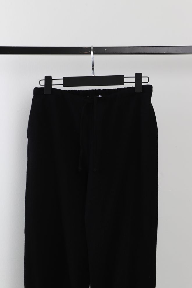 Cream Rouge Trouser Leg Pleated Sash Black Wholesale Clothing Linen