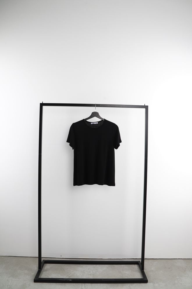 Cream Rouge Zero Collar Tshirt Black Wholesale Clothing Viscose