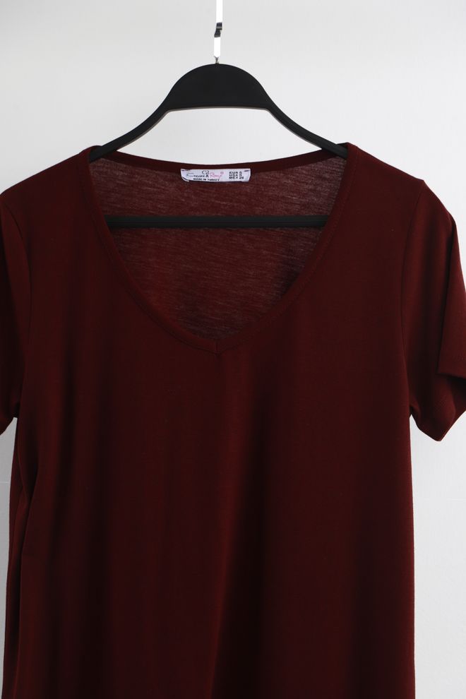 Cream Rouge Zero Collar Tshirt Plum Wholesale Clothing Birthday