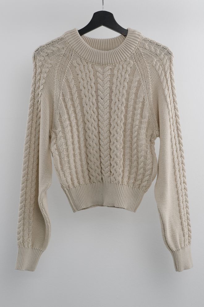 Cream Rouge Pullover Mit Italienischen Ärmeln Beige Großhandelskleidung Lässig