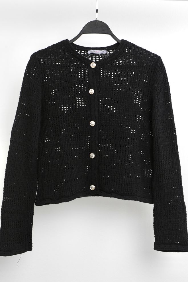 Cream Rouge Knitwear Cardigan Black Wholesale Clothing Casual