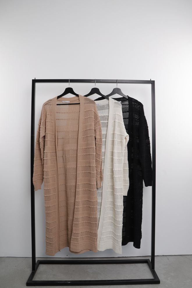 Cream Rouge Maxi Cardigan Beige Wholesale Clothing Casual