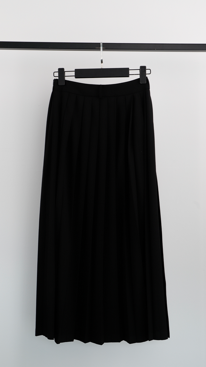 Cream Rouge Fustă Maxi Plisată Negru Îmbrăcăminte cu ridicata Casual