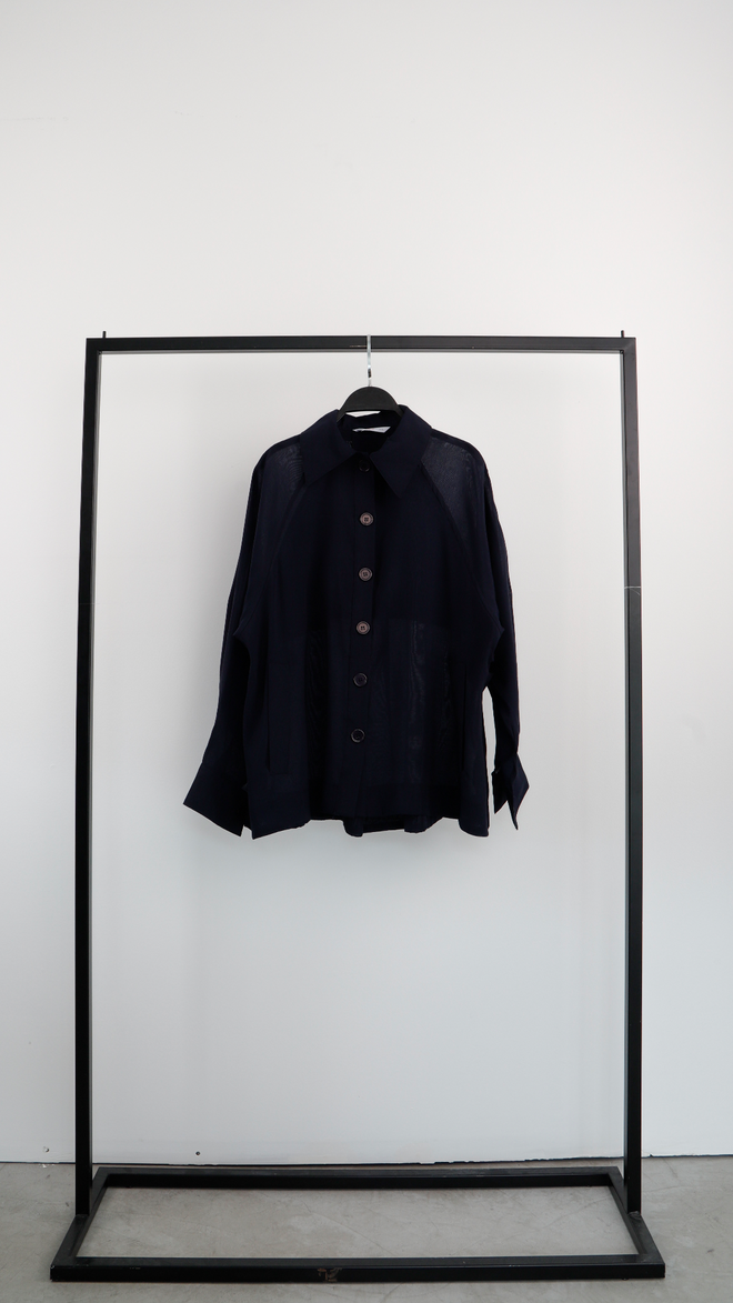 Cream Rouge Gabardina Spring Windbreaker Azul Marino Ropa al por mayor Casual