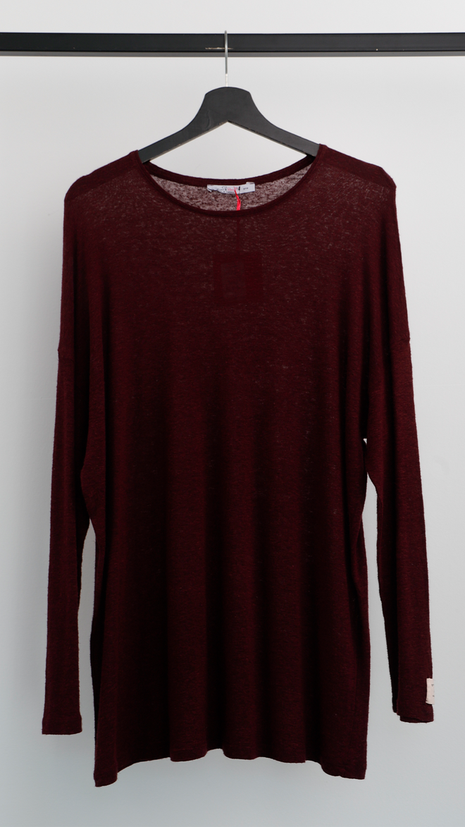 Cream Rouge T shirt A Manica Lunga Bordeaux Abbigliamento all'ingrosso Casuale