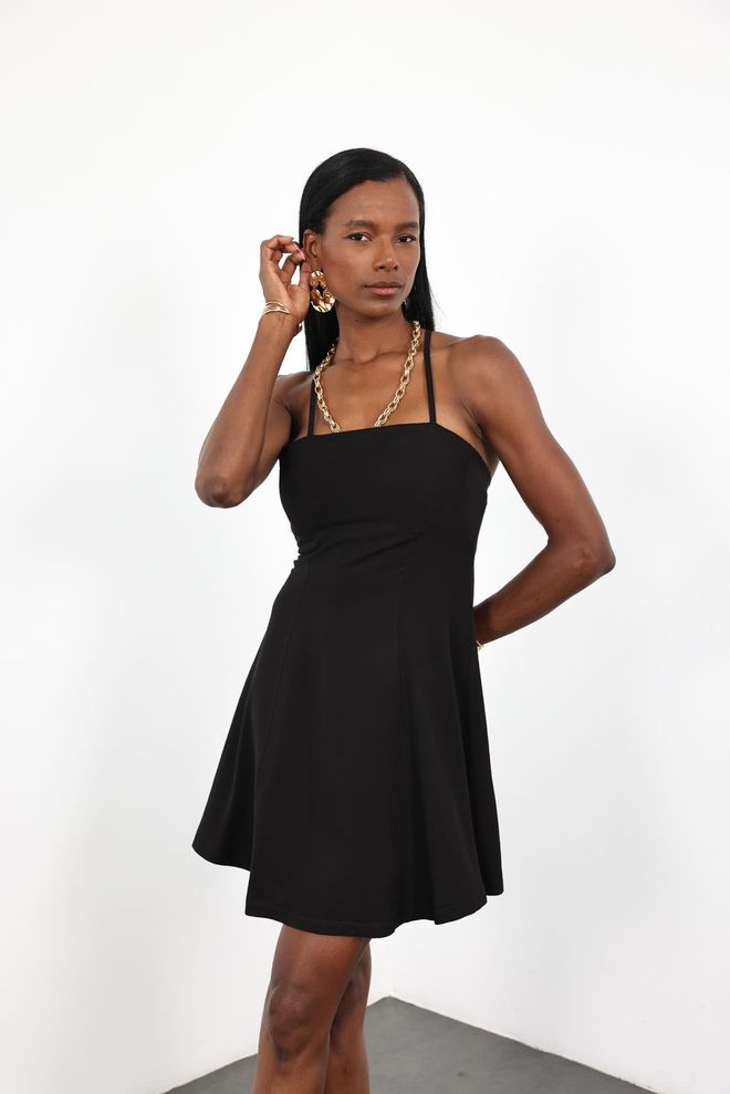 Cream Rouge Black Sexy Elegant Sleeveless Skater Dress Wholesale Clothing Casual
