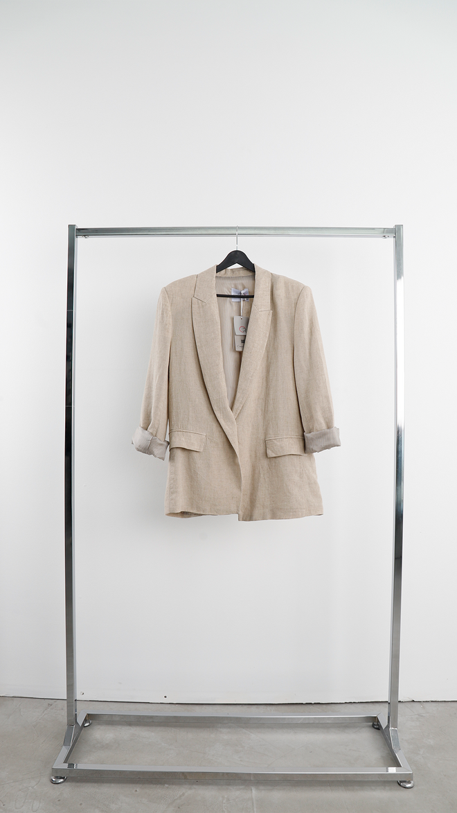 Cream Rouge Blouson Beige Élégant À Simple Boutonnage Vêtements en gros Décontracté