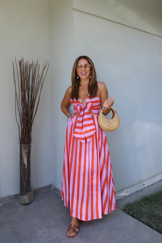 Cream Rouge Pembe Wrap Maxi Elbise V Yakalı Ve Japone Kollu Toptan Giyim Seksi