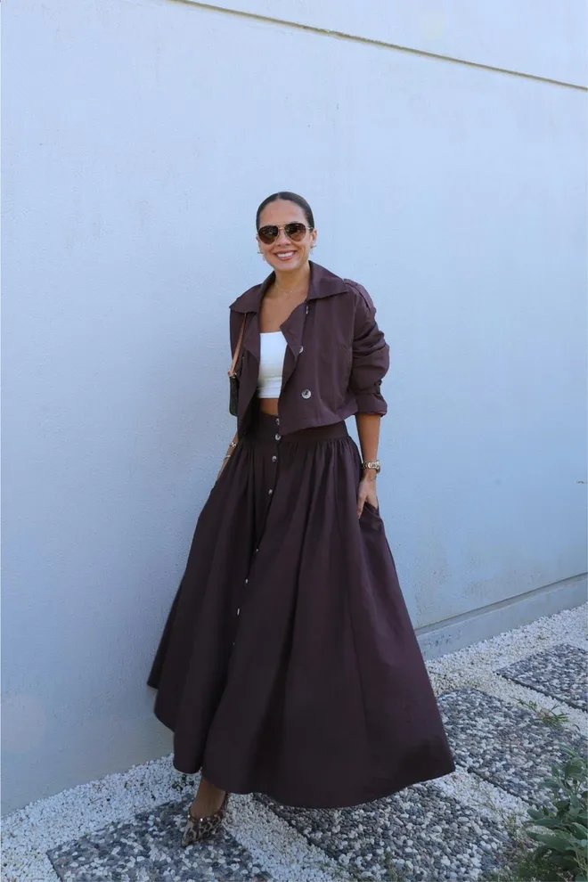 Cream Rouge Brown Casual Elegant Streetwear Vintage Coat Wholesale Clothing 1