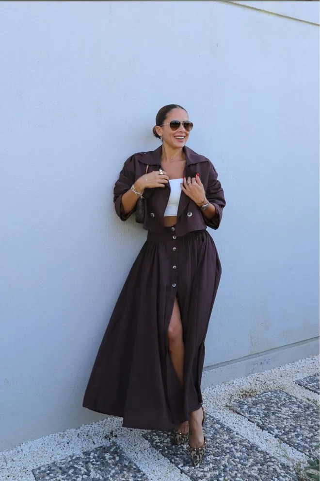 Cream Rouge Brown Casual Elegant Streetwear Vintage Coat Wholesale Clothing Lounge