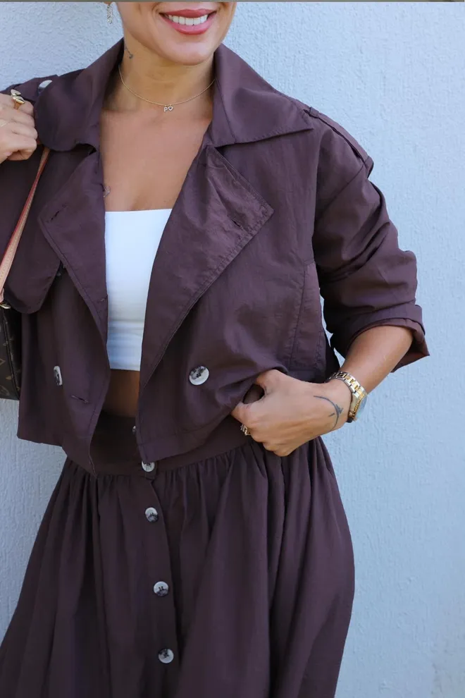 Cream Rouge Brown Casual Elegant Streetwear Vintage Coat Wholesale Clothing 4