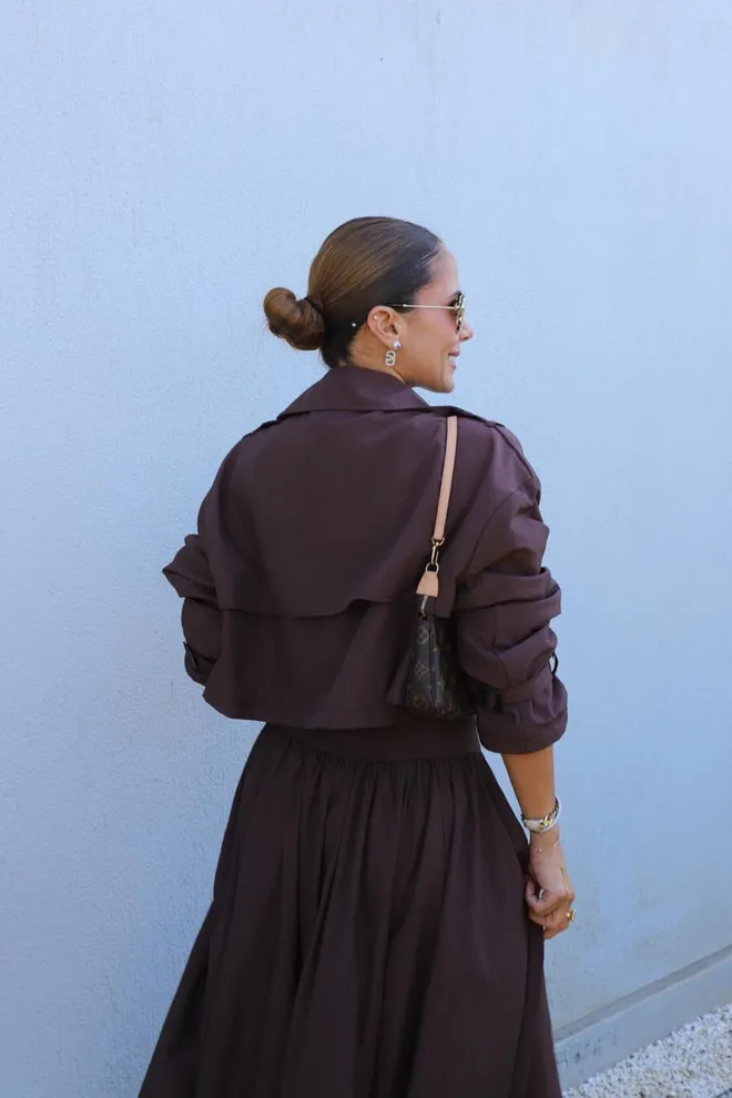 Cream Rouge Brown Casual Elegant Streetwear Vintage Coat Wholesale Clothing 5