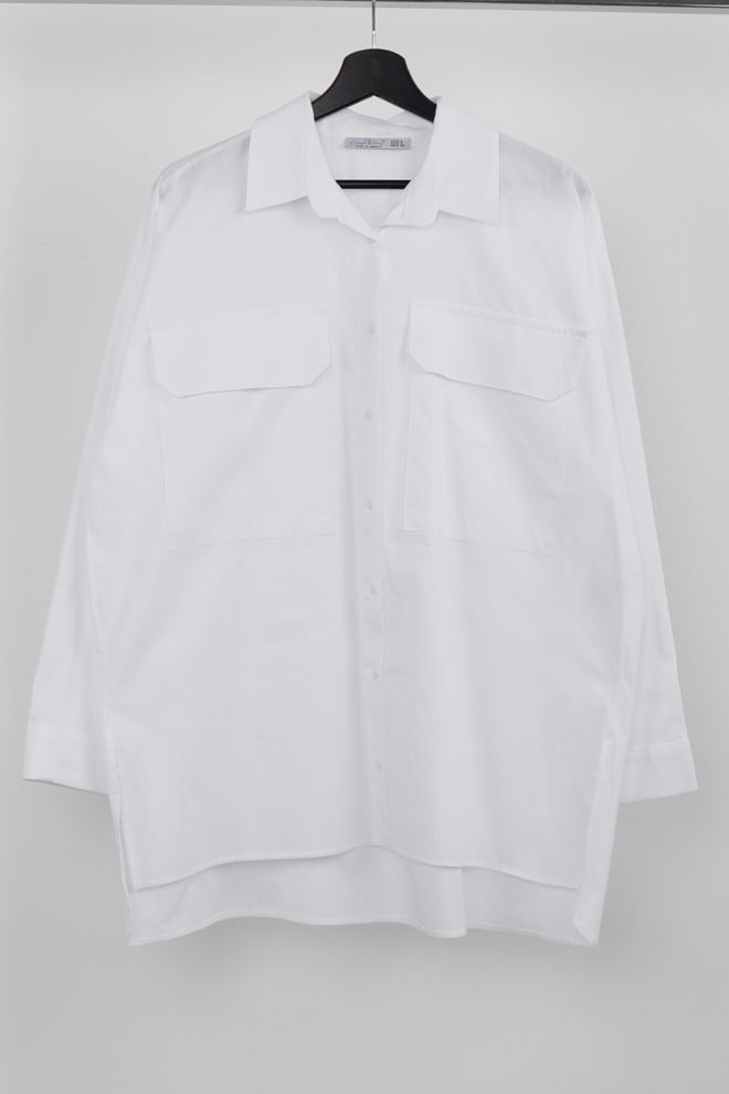 Cream Rouge Rood Shirt Met 3/4 Mouw En Polohals Groothandel Kleding Casual