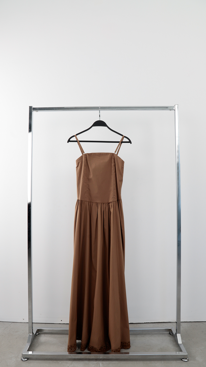 Cream Rouge Rochie Maro Elegantă Lungime Pardoseală Saten Îmbrăcăminte cu ridicata Casual