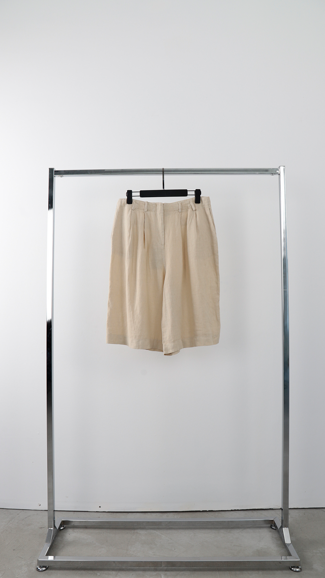Cream Rouge Μπεζ Παντελόνι Ψηλόμεσο Κοντό Wide Leg Culottes Χονδρικό εμπόριο ενδυμάτων 0