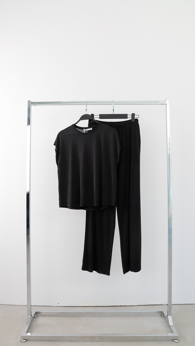 Cream Rouge Pantaloni Jogger Nero Casual Gamba Dritta Infilabile Abbigliamento all'ingrosso Casuale