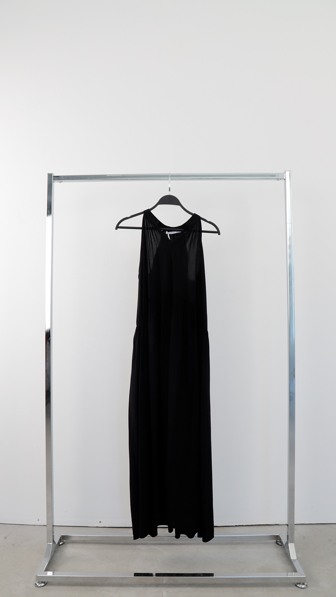 Cream Rouge Vestido Maxi Negro Elegante Sin Mangas Con Cuello En V Ropa al por mayor 0