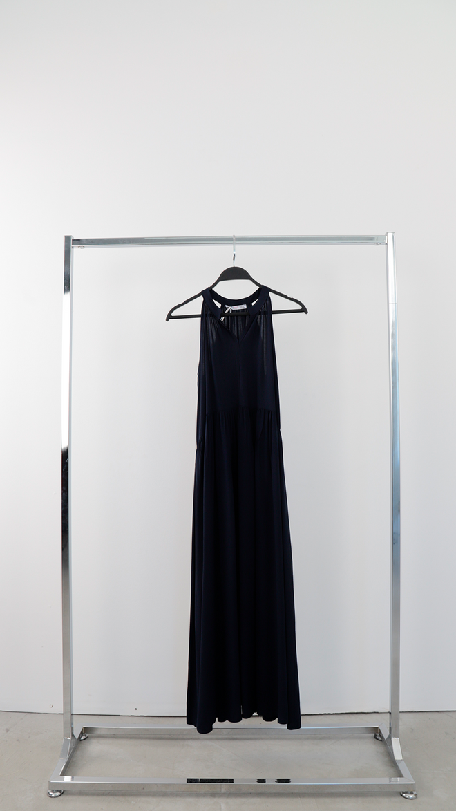 Cream Rouge Sarı Zarif A Kesim V Yaka Maxi Elbise Toptan Giyim 0