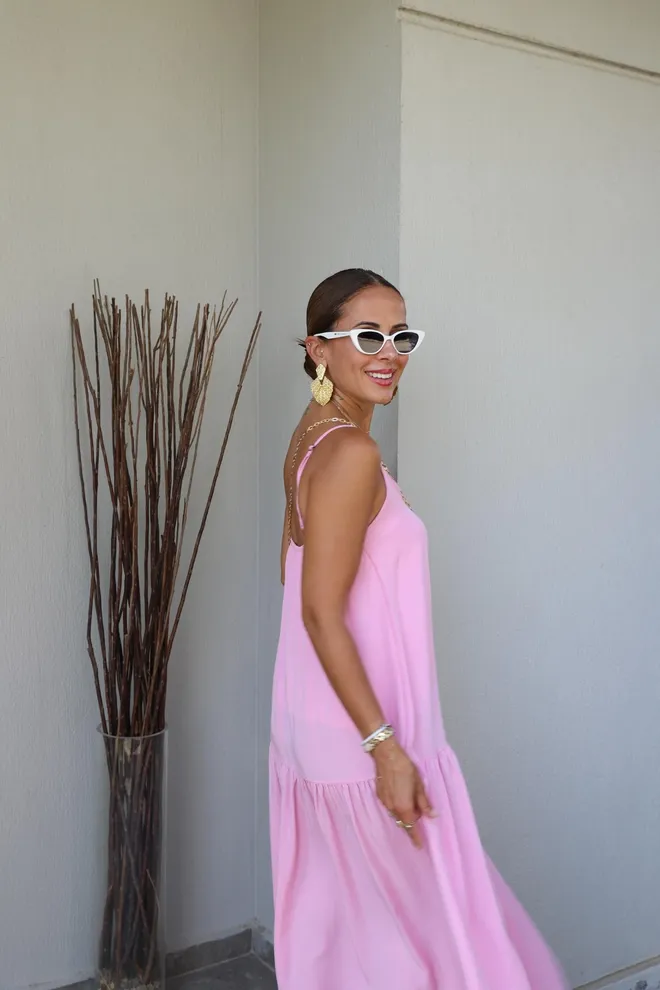 Cream Rouge Bež Haljina Maxi Cami Bez Rukava V izrez Boho Veleprodaja odjeće Plaža