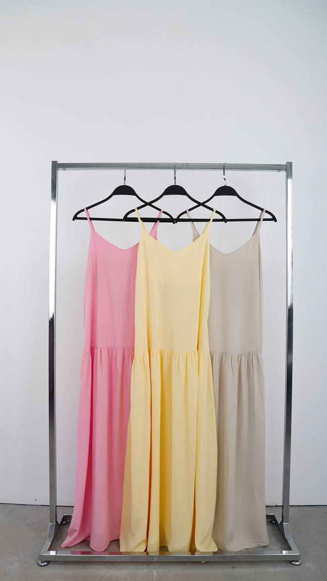 Cream Rouge Béžová Šaty Maxi V výstrih Bez Rukávov Na Leto Veľkoobchod s oblečením 1