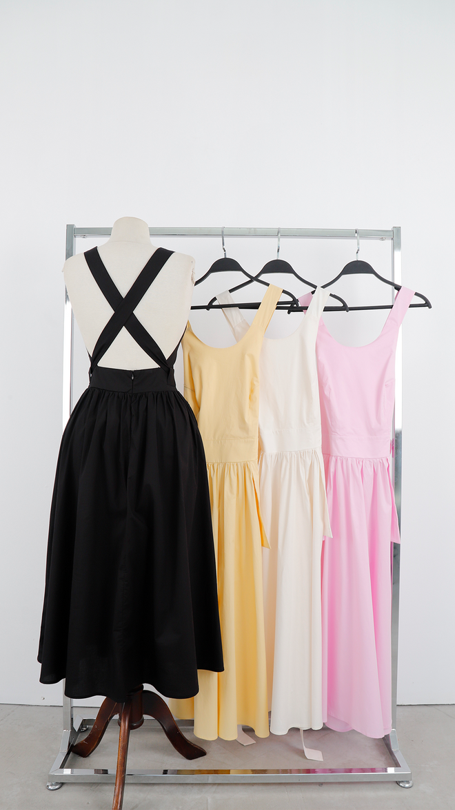 Cream Rouge Pink A Line Midi Dress With Cap Sleeves Wholesale Clothing Lounge